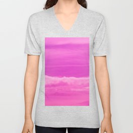 Pink Beach V Neck T Shirt