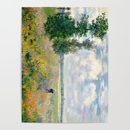 Poppy Fields near Argenteuil by Claude Monet Poster
