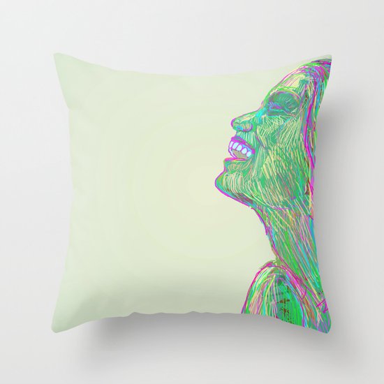 Laughing With Throw Pillow