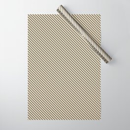 [ Thumbnail: Dim Grey & Beige Colored Lines/Stripes Pattern Wrapping Paper ]