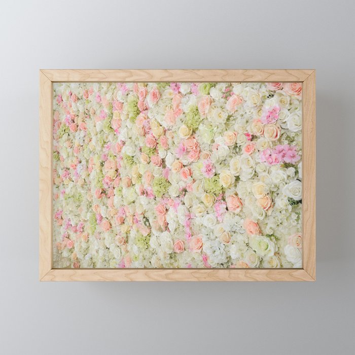 Blush Pink Elegant Flower Wall Framed Mini Art Print