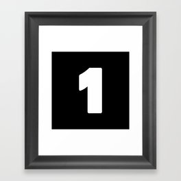 1 (White & Black Number) Framed Art Print