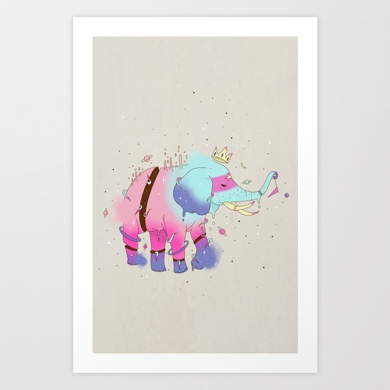 SPACE ELEPHANT Art Print
