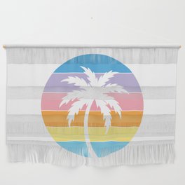 Vintage Palm Tree Sunset Wall Hanging