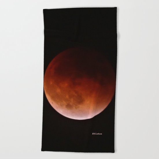 Blood Moon through Southern California Haze Beach Towel