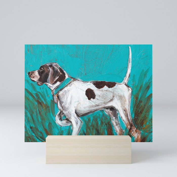 Turquoise Birddog Mini Art Print