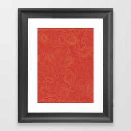 Red Topographic Map 02A Framed Art Print
