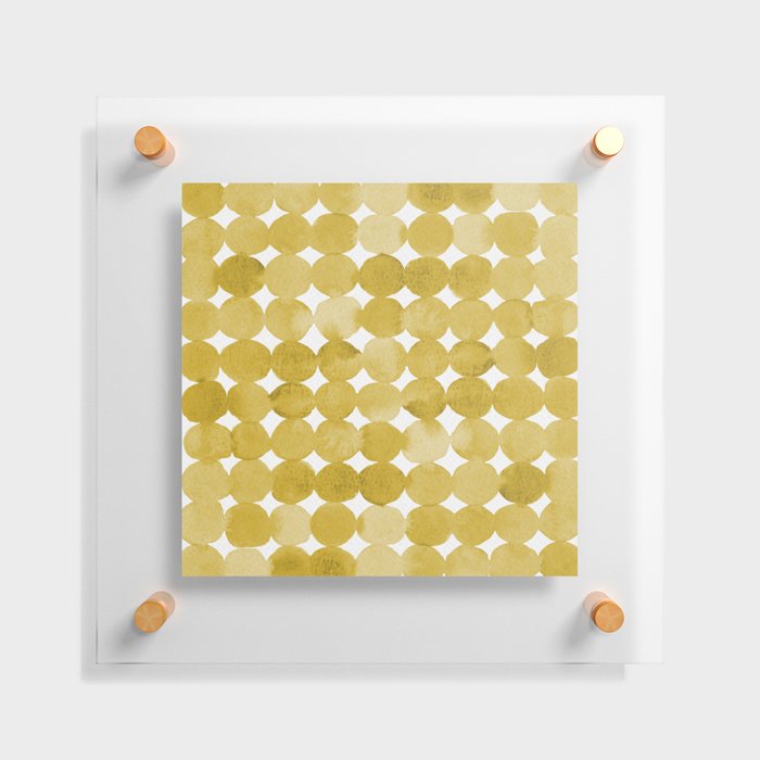 Dots pattern - yellow Floating Acrylic Print