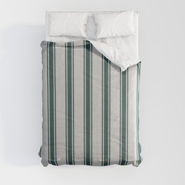[ Thumbnail: Light Grey and Dark Slate Gray Colored Lines/Stripes Pattern Comforter ]