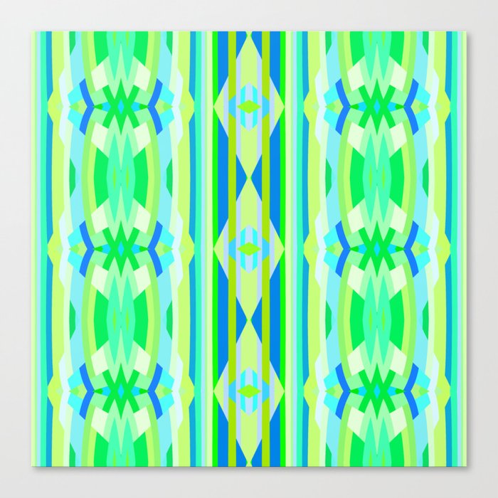Blue yellow and green abstract Canvas Print