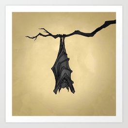 Dark art Vampire bat painting Ancient parchment poster Vampire Skull Print Gothic print Vampire Art Bat art Bat design