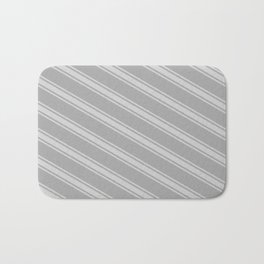 [ Thumbnail: Dark Gray & Light Gray Colored Stripes/Lines Pattern Bath Mat ]