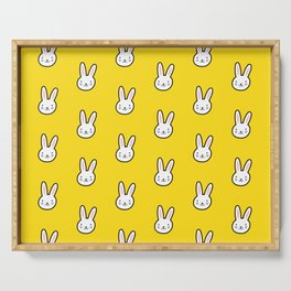 Cute Bunny Pattern (Yellow) Serving Tray