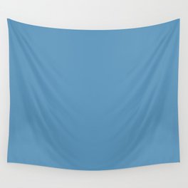 Medium Blue Solid Color Pairs Pantone Heritage Blue 16-4127 TCX Wall Tapestry