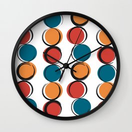 abstract modern pattern background with colorful grunge circles Wall Clock