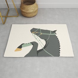 Jumping High in Grey Area & Throw Rug