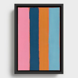Desert Pink Stripes Framed Canvas