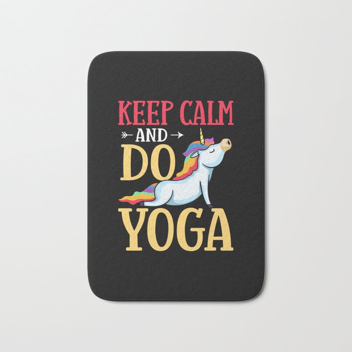 Yoga Unicorn Beginner Workout Quotes Meditation Bath Mat