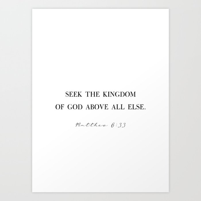 Matthew 6:33 Art Print