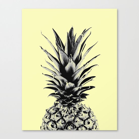 Pineapple in yellow Canvas Print