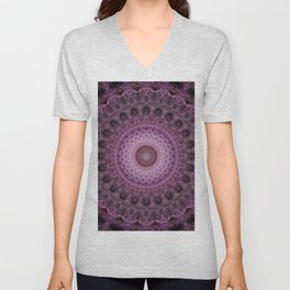 Pink and cherry mandala V Neck T Shirt