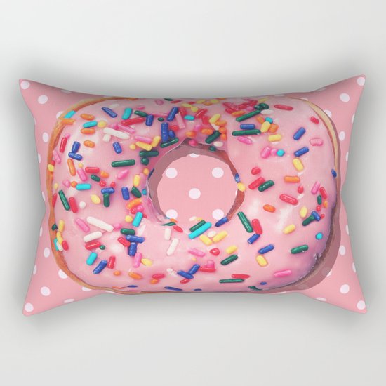 Pink Donut Rectangular Pillow