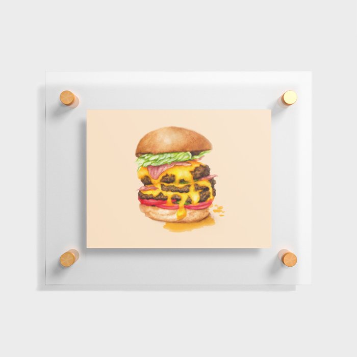 Juicy Cheeseburger Floating Acrylic Print