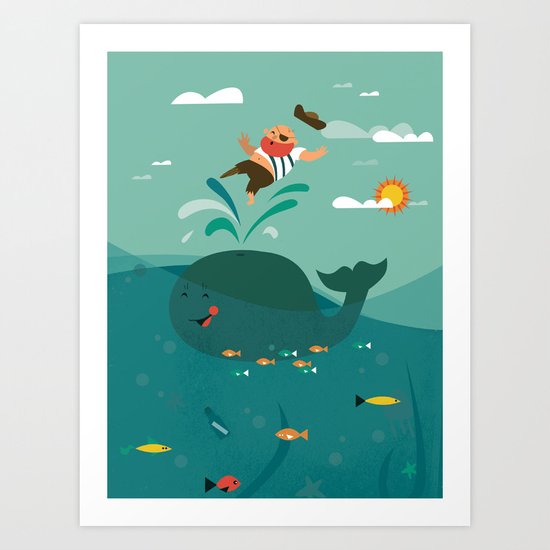 Whales and Pirates Art Print