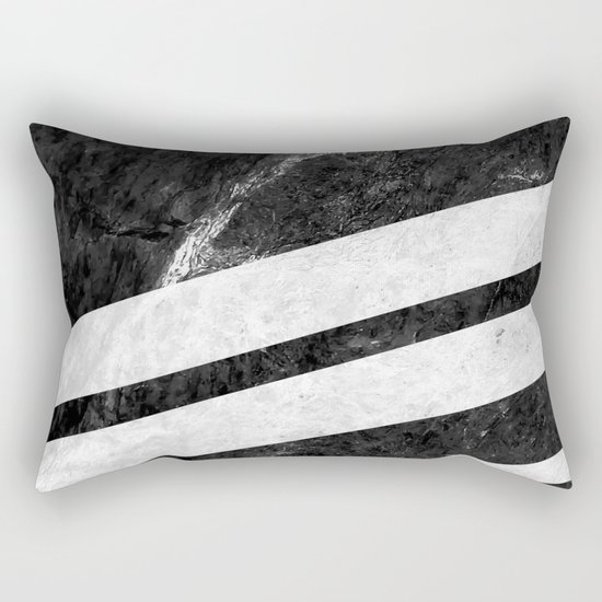 Black Striped Marble Rectangular Pillow