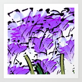 Flower Garden In Shades Of Purple Art Print