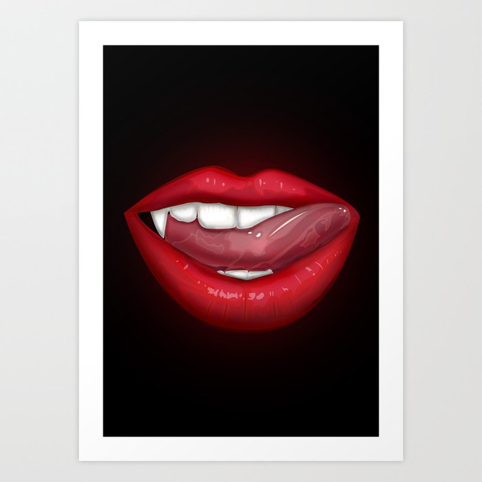 Vampire Lips Art Print