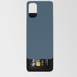 Dark Blue Gray Solid Color Pairs Pantone Real Teal 18-4018 TCX Shades of Blue Hues Android Card Case