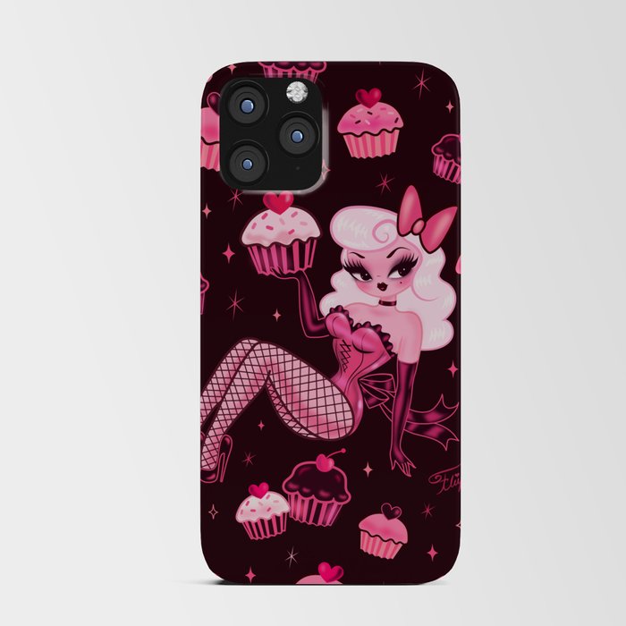 Cupcake Girl Pink on Dark Chocolate iPhone Card Case