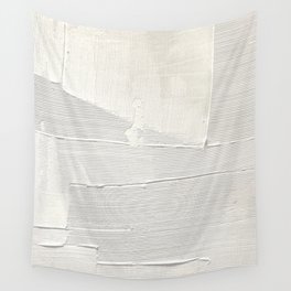 Relief [1]: an abstract, textured piece in white by Alyssa Hamilton Art Wall Tapestry