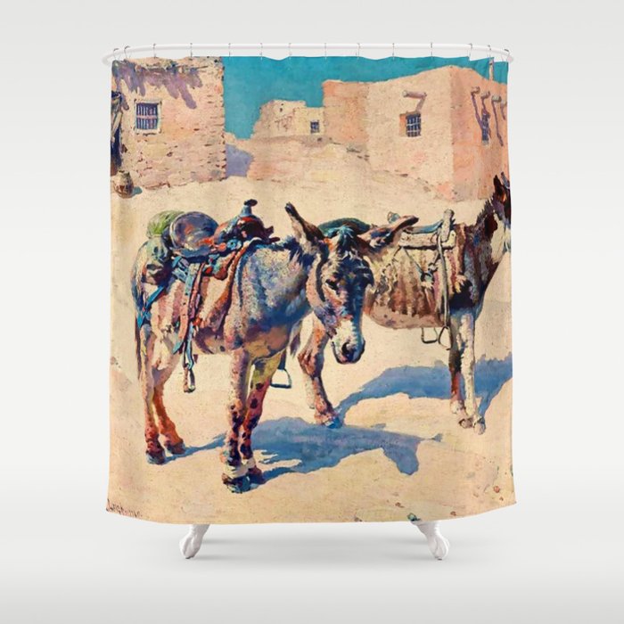 Western Art Vintage “Patience” Shower Curtain
