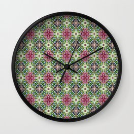 Sweet abstract neon pattern Wall Clock | Digital, Wallpaper, Furniture, Pattern, Interior, Surface, Fashion, Psychedelic, Bright, Floral 