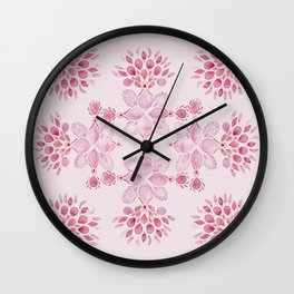 Blush Pink watercolor floral love drops Wall Clock