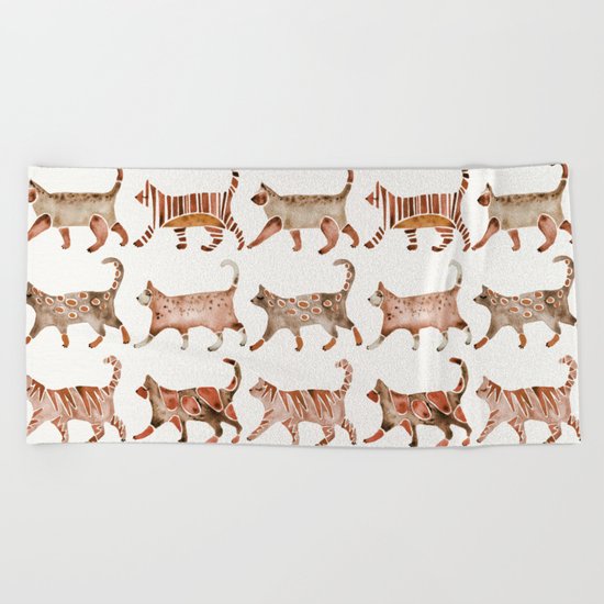 Cat Collection – Sepia Palette Beach Towel
