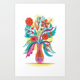 G.D.Flowers: Some More Flowers, Geez! Art Print | Fun, Color, Flower, Curated, Ink, Digital, Plants, Watercolor, Painting, Wow 