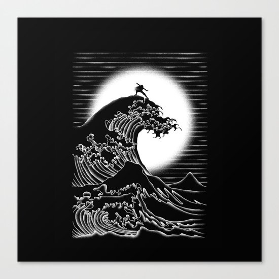 Waterbending (Black) Canvas Print