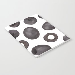 Black olive watercolor pattern print Notebook