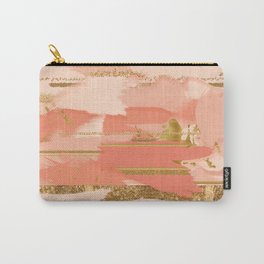 Shades of peach and gold strokes Carry-All Pouch | Goldstrokes, Golden, Peachpink, Paint, Pastels, Lines, Peach, Contemporary, Modern, Graphicdesign 