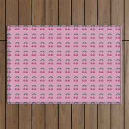 Better in Pairs Cherries - Pink Mauve Small Outdoor Rug