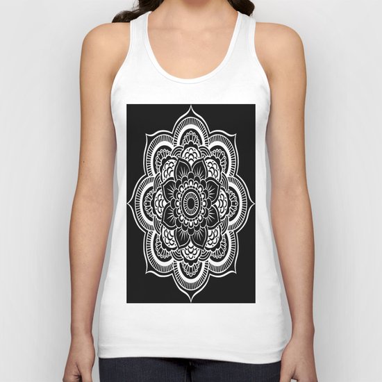 Mandala Black & White Unisex Tank Top