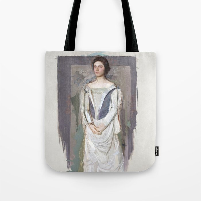 Beautiful woman in white - Abbott Anderson Thayer Tote Bag