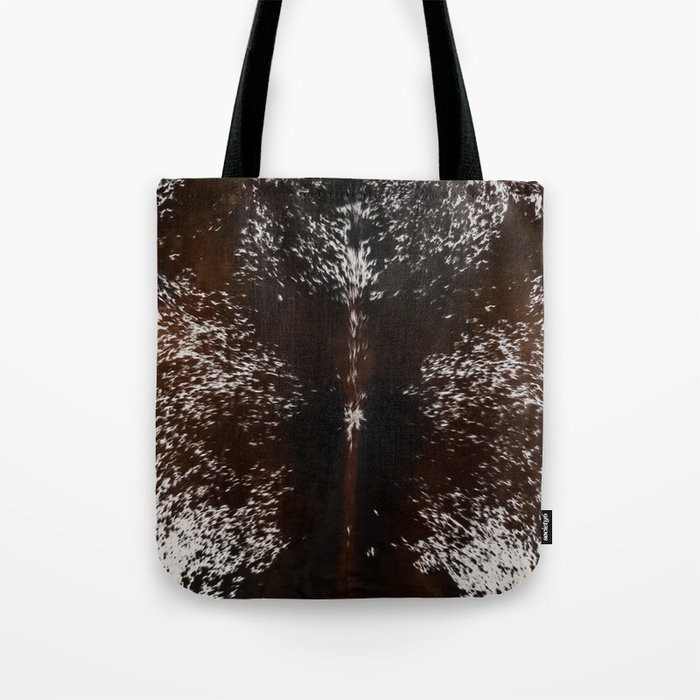 Brown and white Cowhide Tote Bag