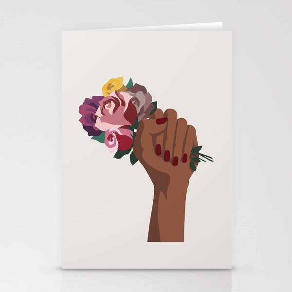 Girl Power with flowers Stationery Cards