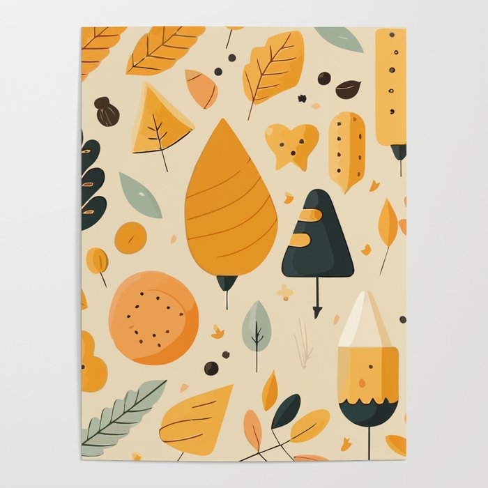 Lovely autumn patterns Poster