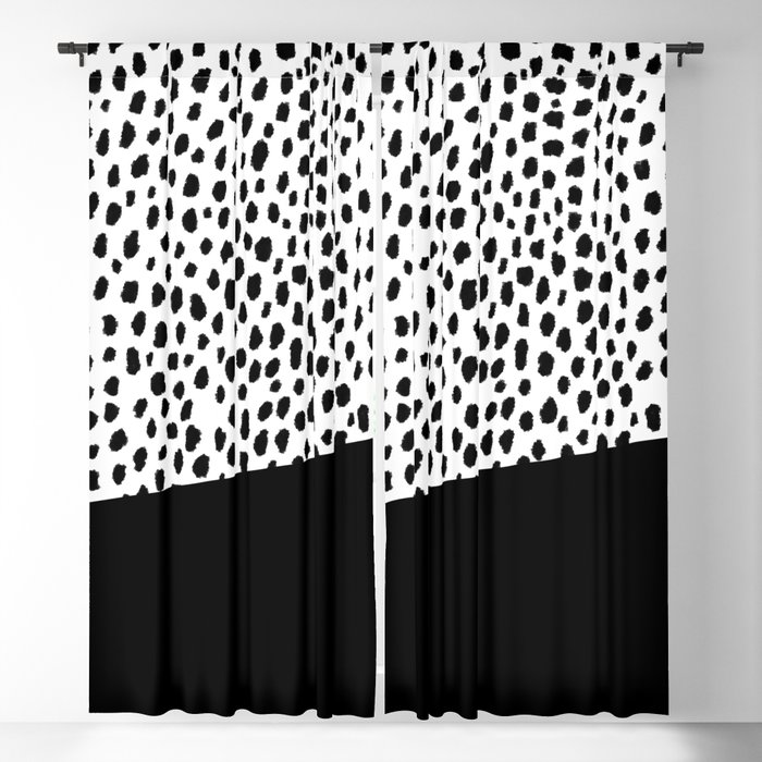 Dalmatian Spots with Black Stripe Blackout Curtain