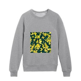 Spring Blossom In Yellow. Forsythia Branches Kids Crewneck